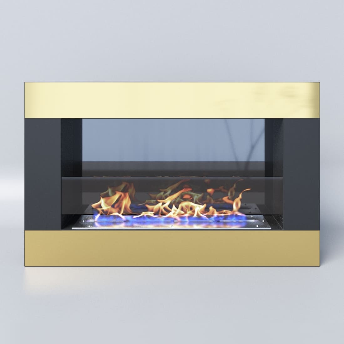 Биокамин "Русский огонь" Голд 800N настенный (высота 500мм.) с декоративным стеклом (стемалитом) по цене 28 100 руб.