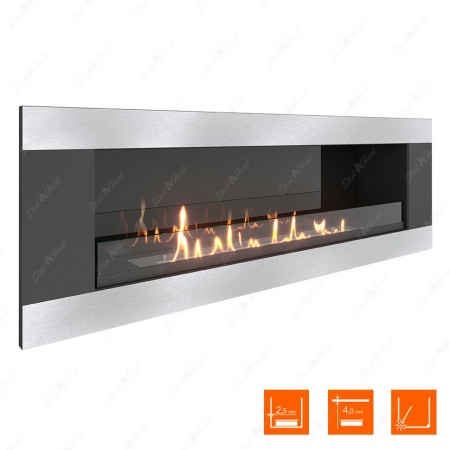 Биокамин SteelHeat LONG-H 1200 стекло + стемалит по цене 60 200 руб.