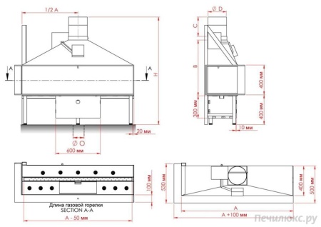 
Газовая топка Vero Design NI G8 H1 G