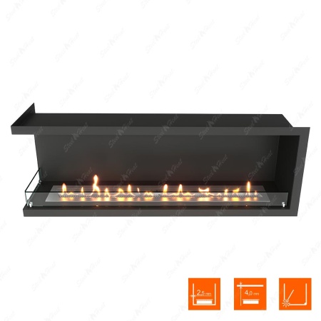 Биокамин угловой SteelHeat Leader 1300 левый стекло по цене 51 381 руб.