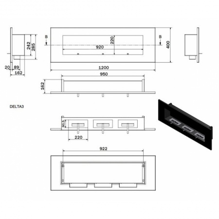 Биокамин Kratki DELTA 3 Биокамин Kratki DELTA 3 по цене